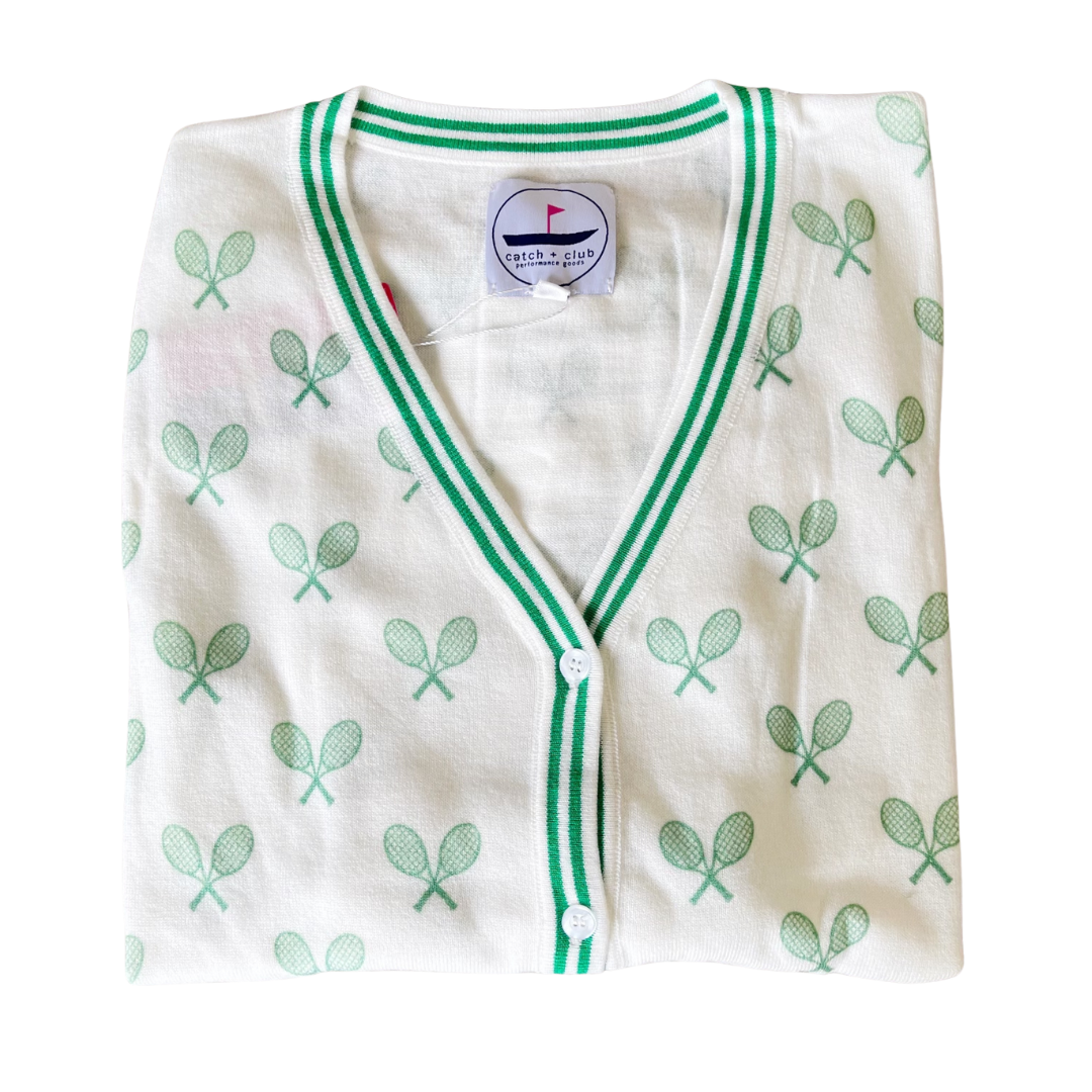 Tennis Cardigan Kelly Green Catch + Club