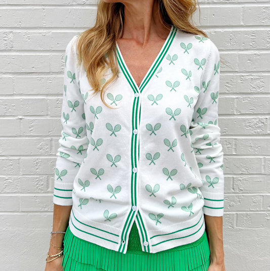 Tennis Cardigan Kelly Green Catch + Club