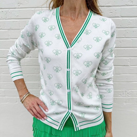 Pickleball Cardigan Kelly Green Catch + Club